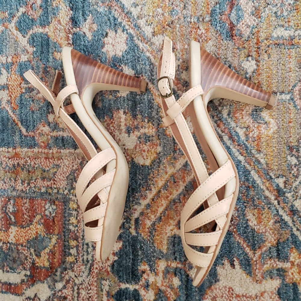 Aldo light cream beige scrappy heel sz 38 EUC - Picture 4 of 8